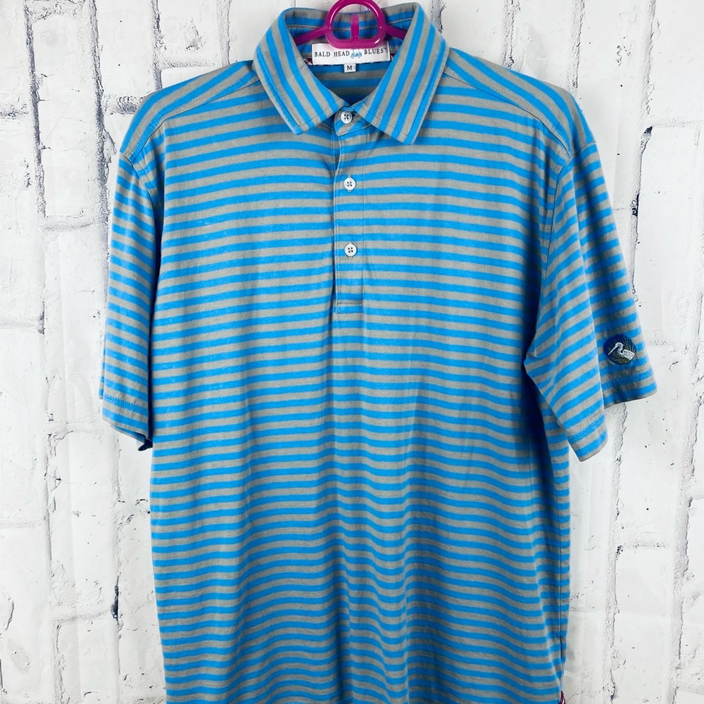 Bald Head Blues Polo Golf Shirt Medium